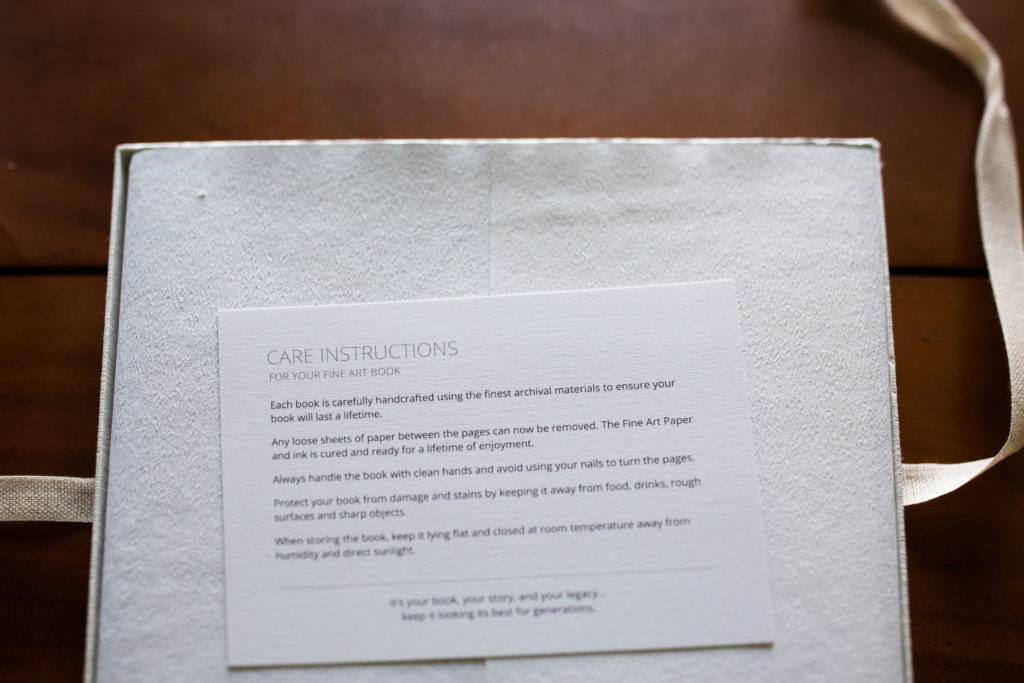 care instructions for fine art paper albums
